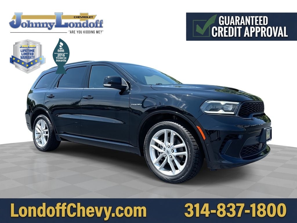 2024 Dodge Durango R/T Plus AWD in Black — front three-quarter view
