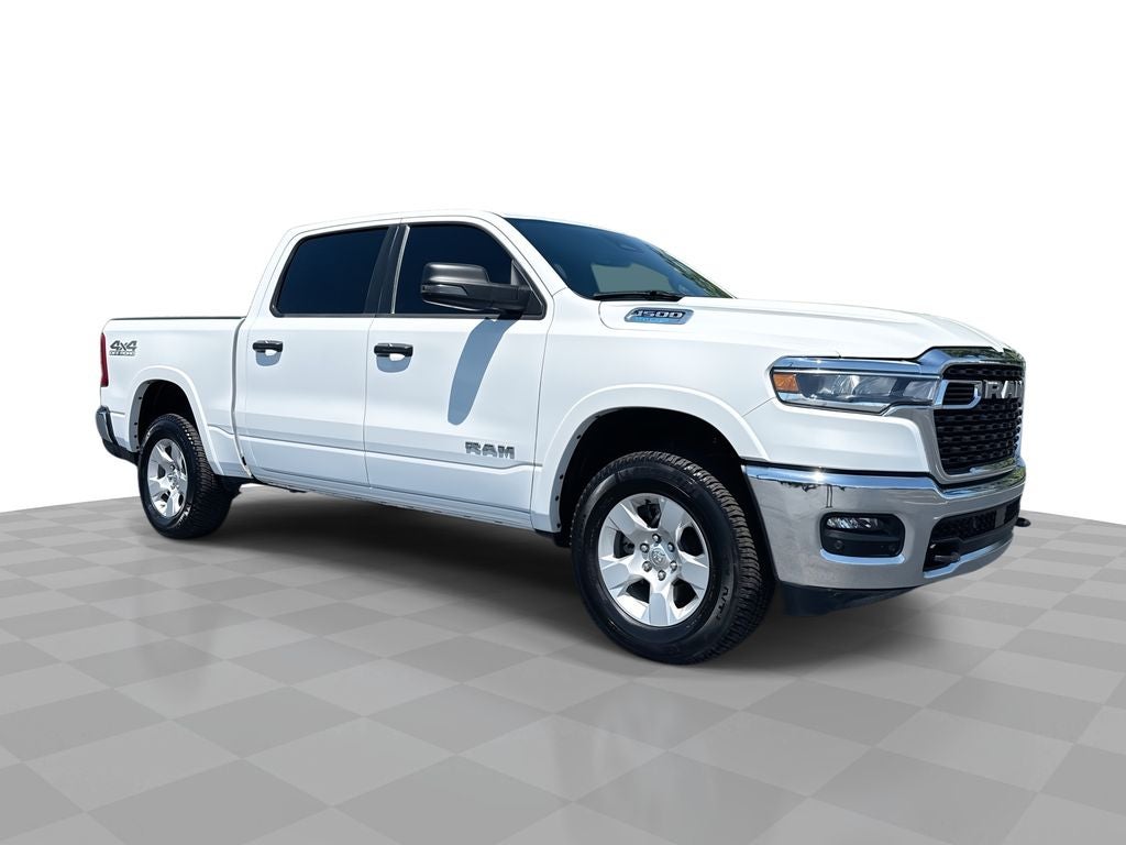 2025 RAM 1500 Big Horn in White — front three-quarter view
