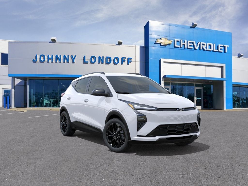 2027 Chevrolet Bolt RS in Summit White — front three-quarter view