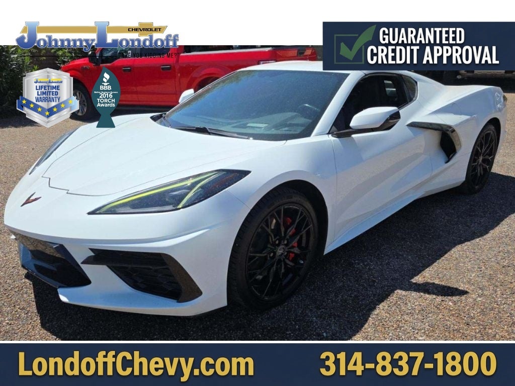 2023 Chevrolet Corvette Stingray 2LT in Arctic White — front three-quarter view
