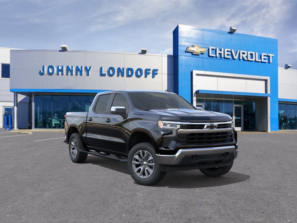 2026 Chevrolet Silverado 1500 LT in Black — front three-quarter view