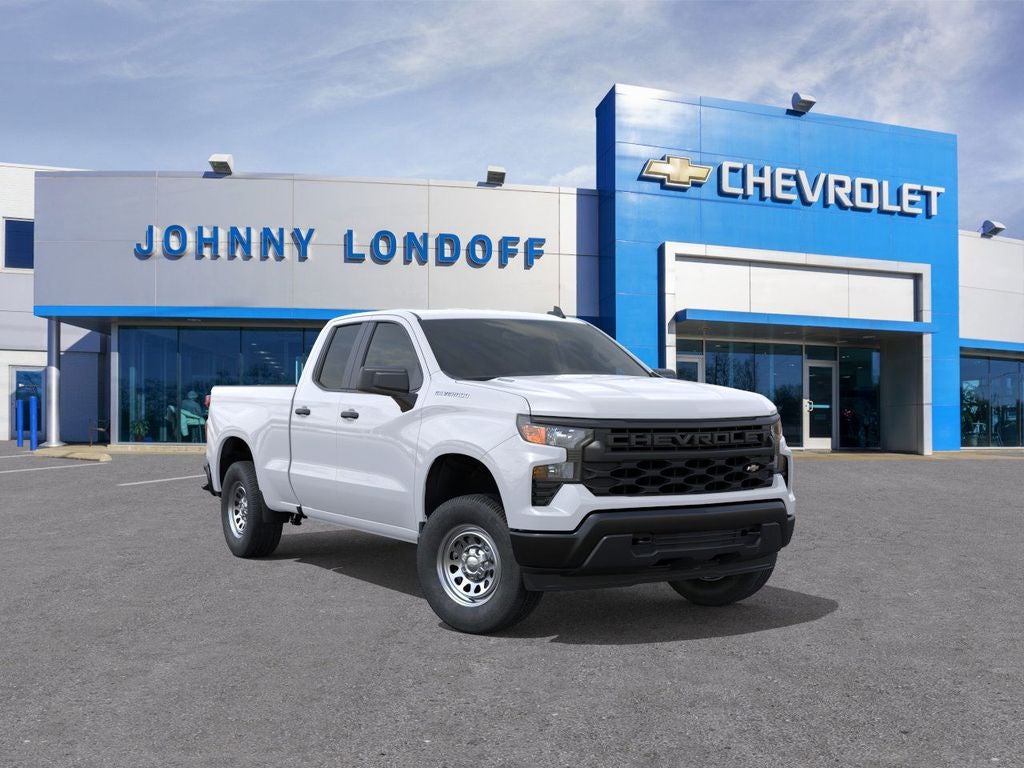 2026 Chevrolet Silverado 1500 WT in Summit White — front three-quarter view