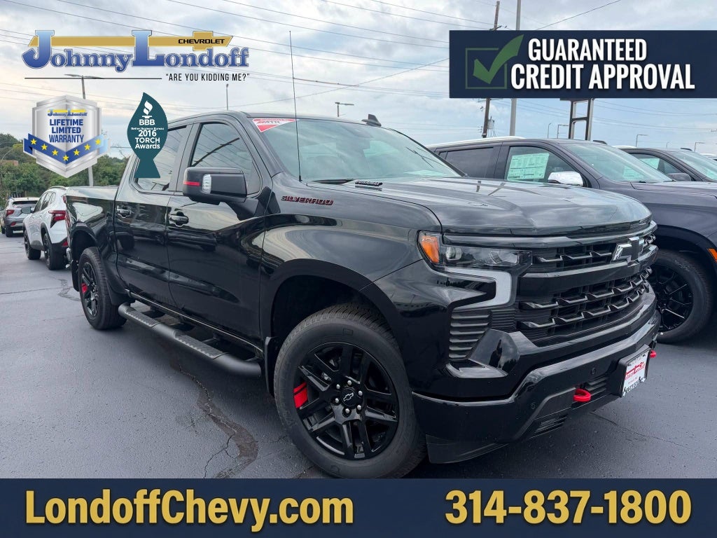 2026 Chevrolet Silverado 1500 RST in Black — front three-quarter view
