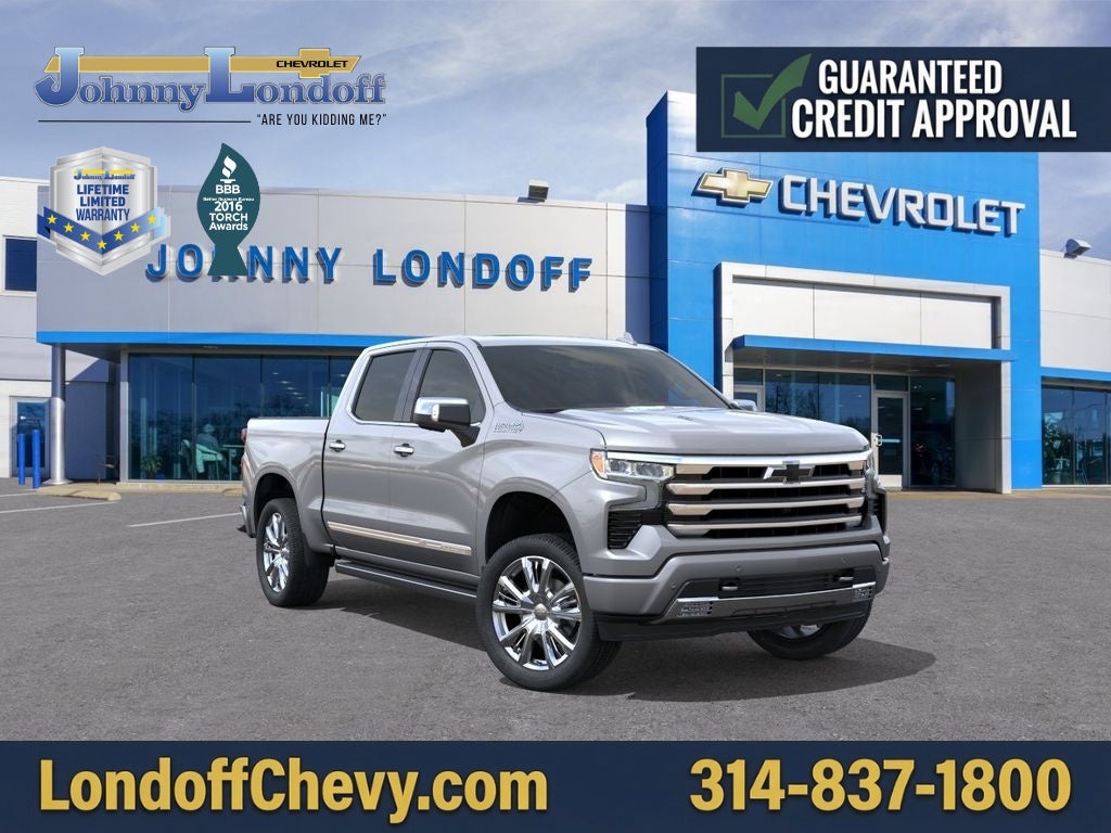 2026 Chevrolet Silverado 1500 High Country in Sterling Gray Metallic — front three-quarter view