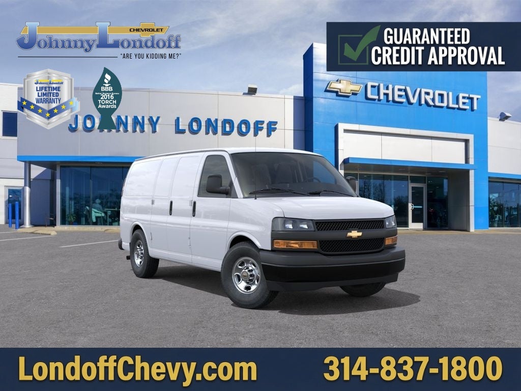 2026 Chevrolet Express Cargo WT in Summit White — front three-quarter view