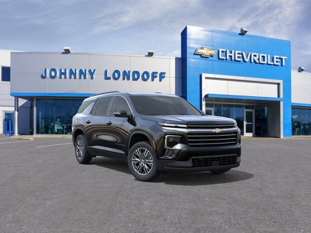 2026 Chevrolet Traverse LT in Mosaic Black Metallic — front three-quarter view