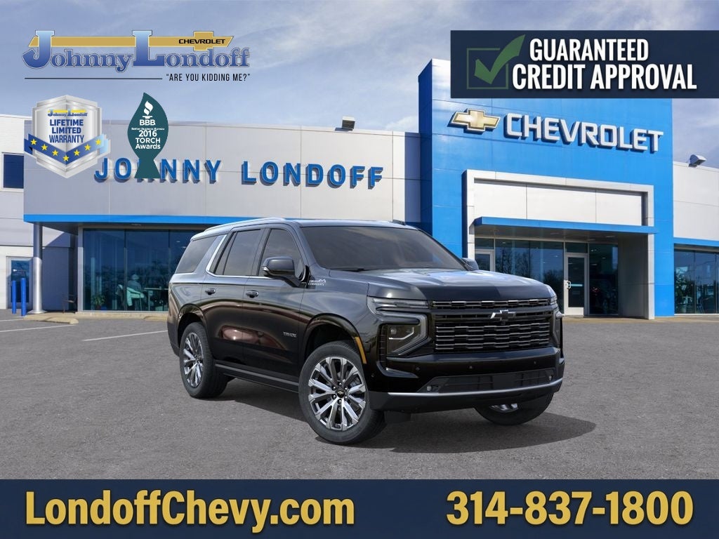 2026 Chevrolet Tahoe High Country in Black — front three-quarter view