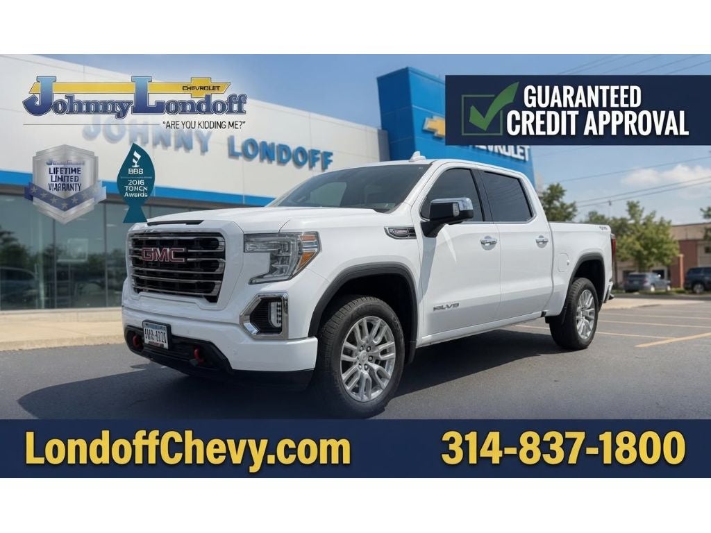 2020 GMC Sierra 1500 SLT in White — front three-quarter view