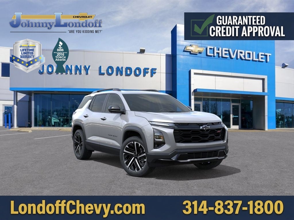 2026 Chevrolet Equinox RS in Sterling Gray Metallic — front three-quarter view