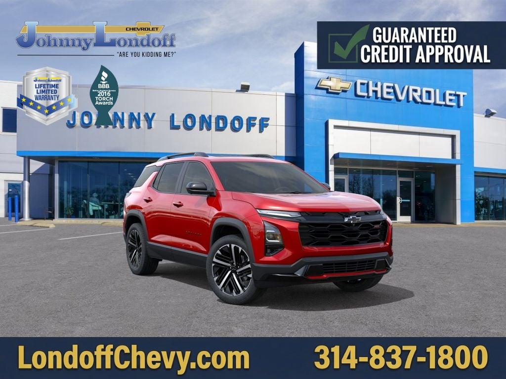 2026 Chevrolet Equinox RS in Radiant Red Tintcoat — front three-quarter view