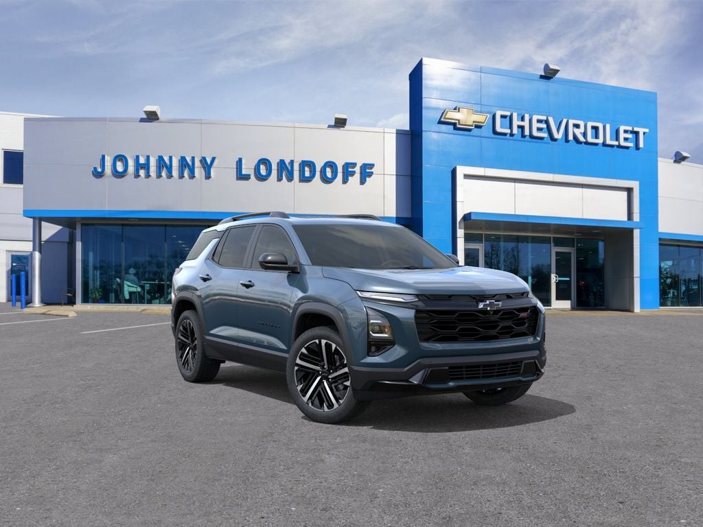 2026 Chevrolet Equinox RS in Lakeshore Blue Metallic — front three-quarter view