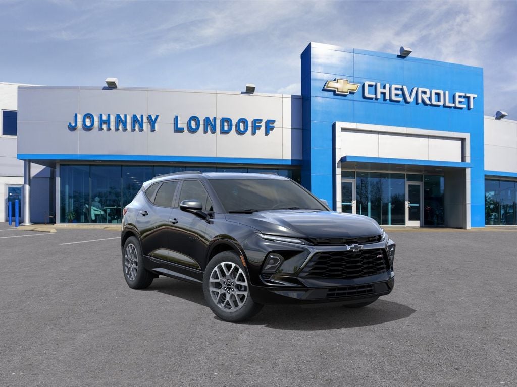 2026 Chevrolet Blazer RS in Black — front three-quarter view