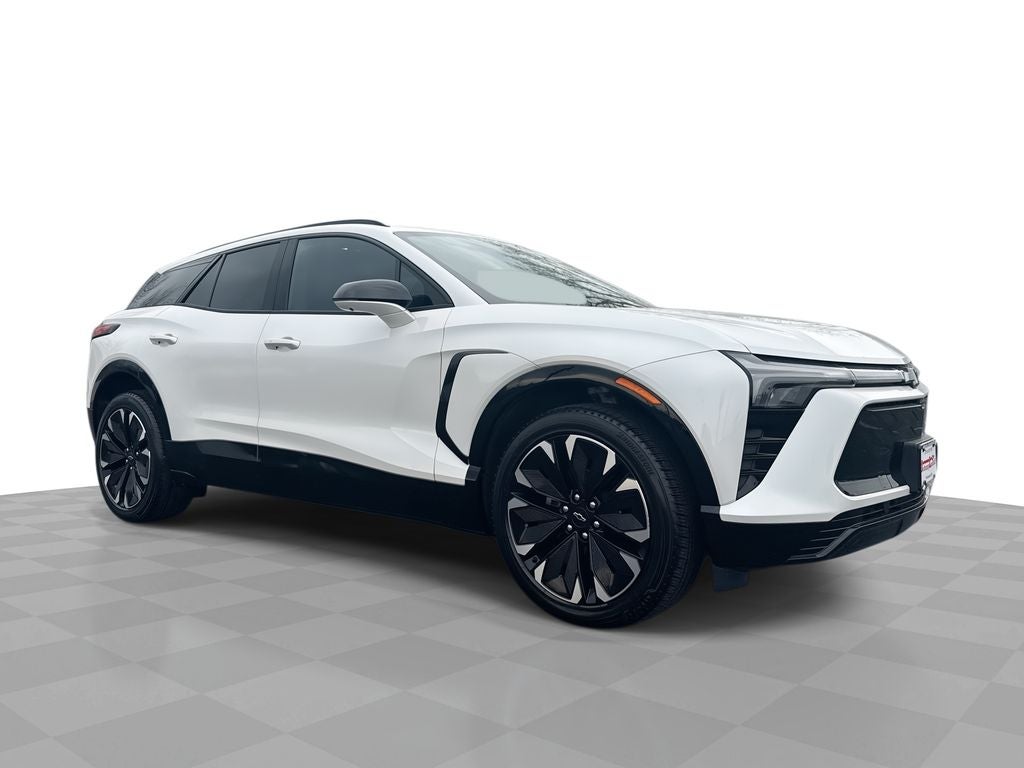 2024 Chevrolet Blazer EV RS in Iridescent Pearl Tricoat — front three-quarter view