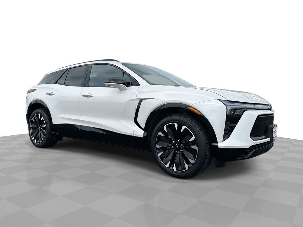 2024 Chevrolet Blazer EV RS in Iridescent Pearl Tricoat — front three-quarter view