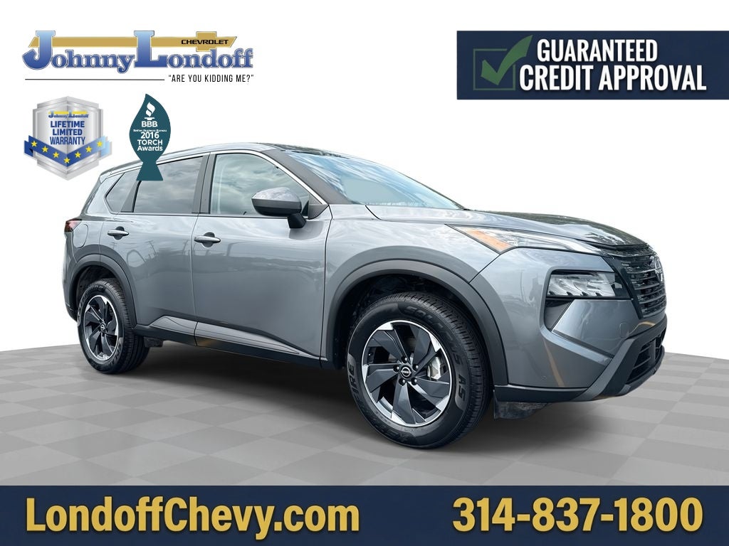 2025 Nissan Rogue SV Intelligent AWD in Gray — front three-quarter view