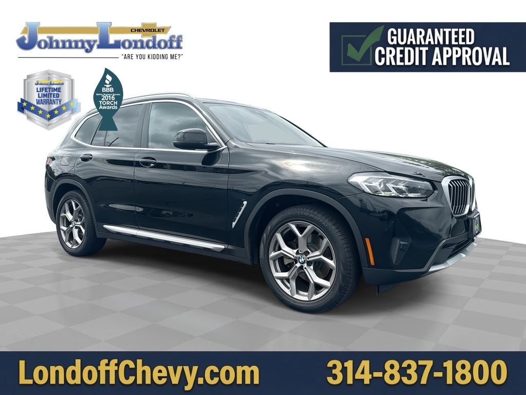 2022 BMW X3 xDrive30i in Black — front three-quarter view