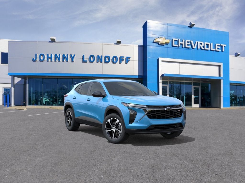 2026 Chevrolet Trax 1RS in Marina Blue Metallic — front three-quarter view