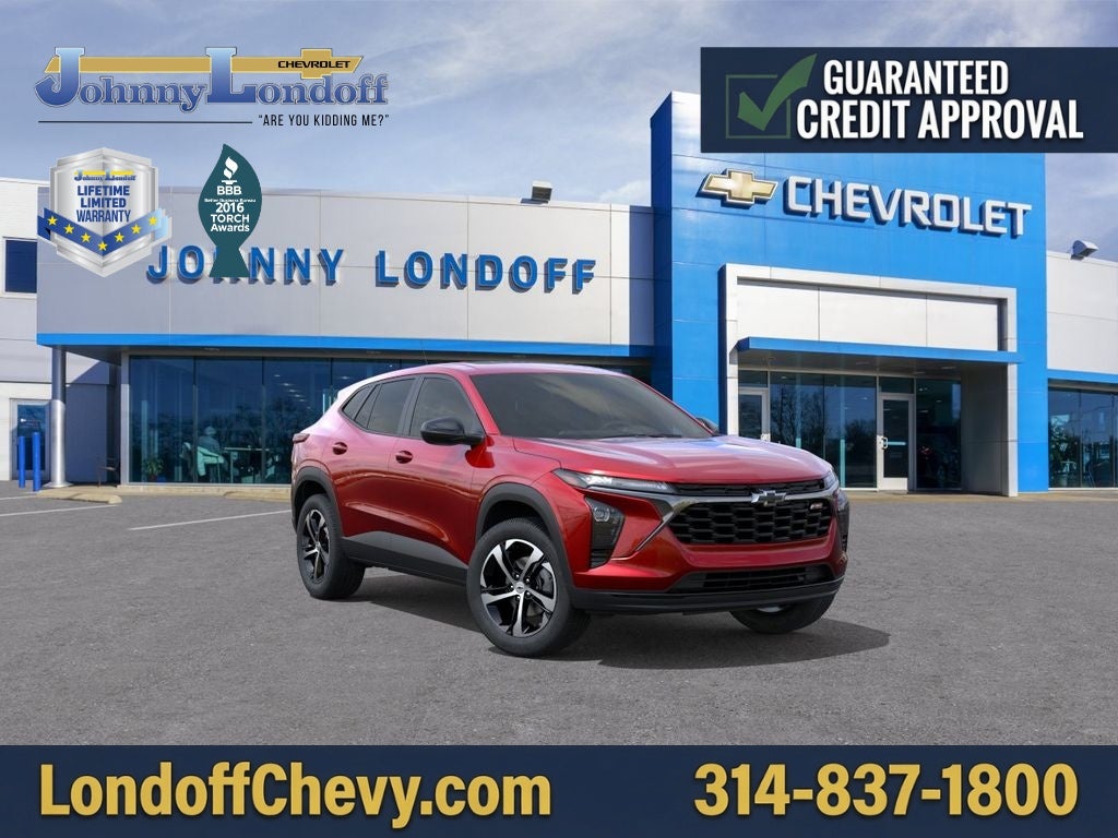 2026 Chevrolet Trax 1RS in Apex Red — front three-quarter view