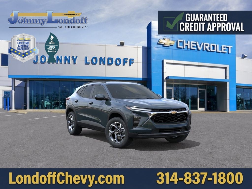 2026 Chevrolet Trax LT in Cypress Gray — front three-quarter view
