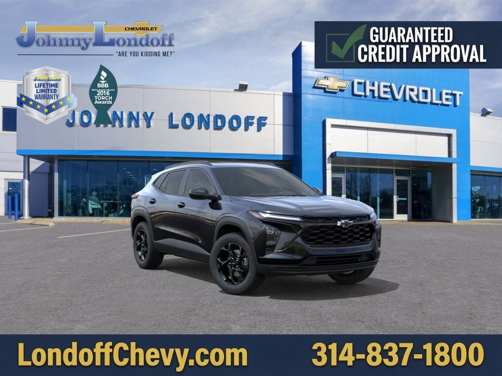 2026 Chevrolet Trax LT in Mosaic Black Metallic — front three-quarter view
