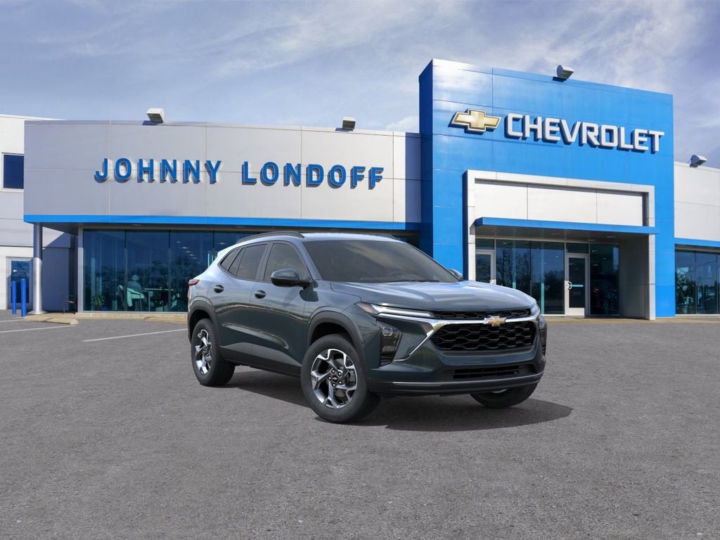 2026 Chevrolet Trax LT in Cypress Gray — front three-quarter view