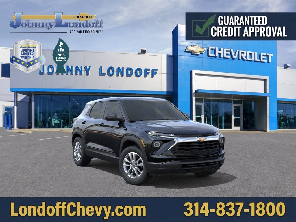 2026 Chevrolet Trailblazer LS in Mosaic Black Metallic — front three-quarter view