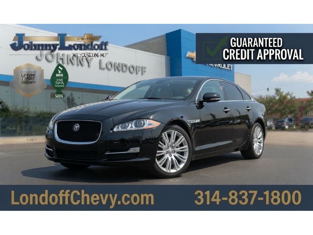 2018 Jaguar XJ R-Sport in Black — front three-quarter view